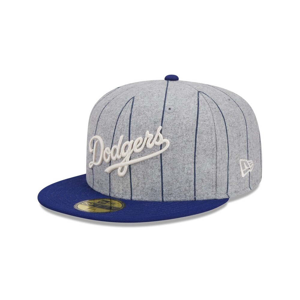 New Era Los Angeles Dodgers Heather Pinstripe 59FIFTY Fitted Hat - Size 7 3/4